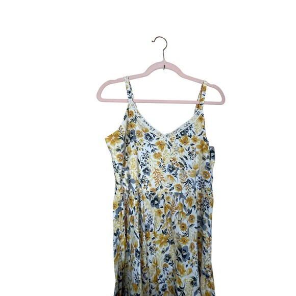 Rachel Zoe‎ Yellow Floral Tiered Maxi Dress NWT Spaghetti Straps Size 8 Summer - Picture 5 of 14
